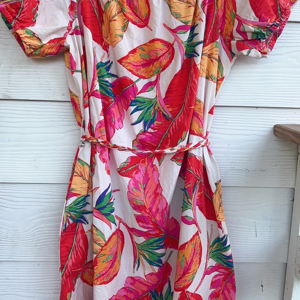 Tropical Floral Print Dress